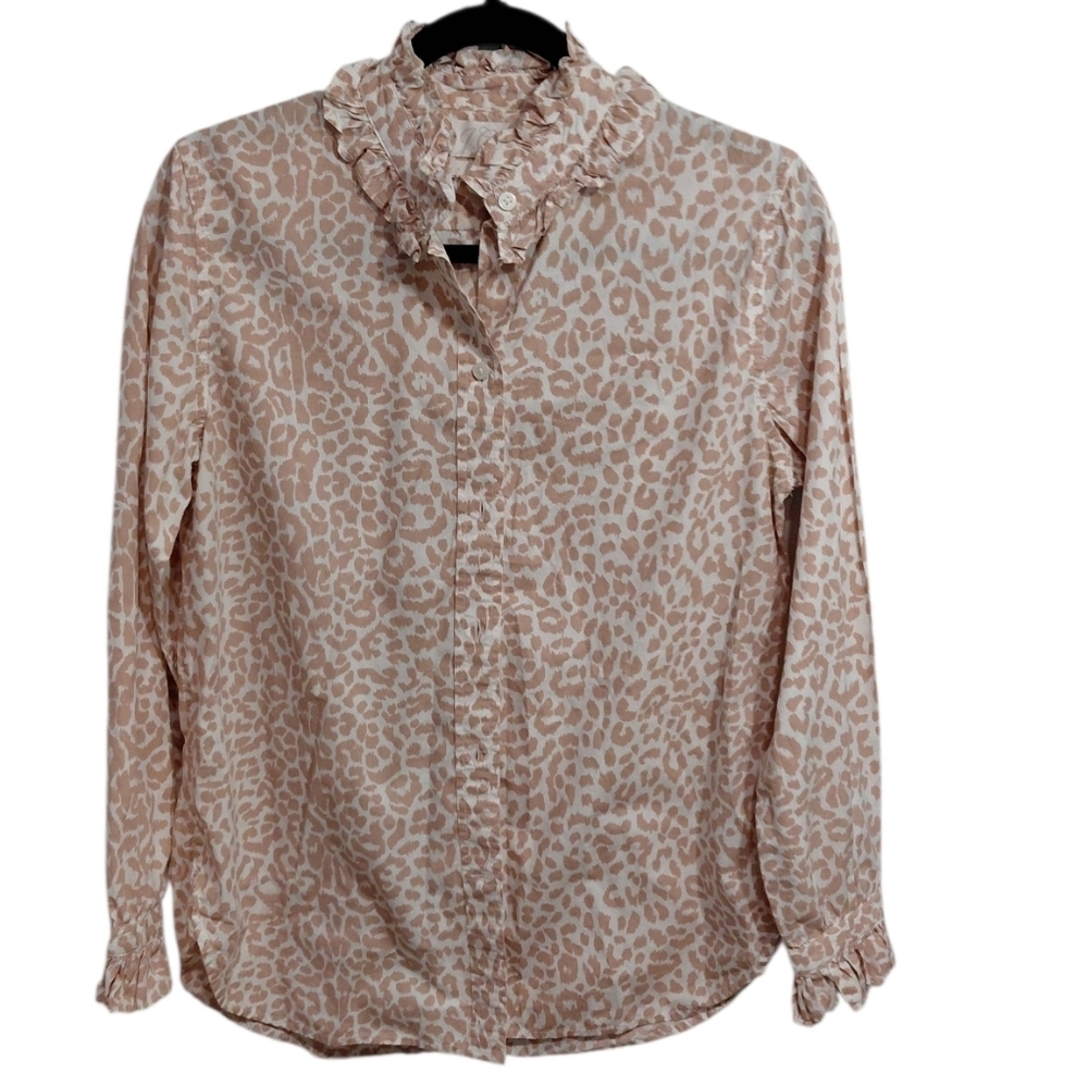 J. Crew Women's Beige Patterned Blouse